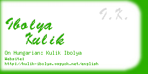 ibolya kulik business card